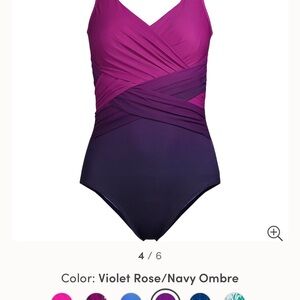 Lands' End Purple and Blue One Piece Swimsuit with Ombre Design